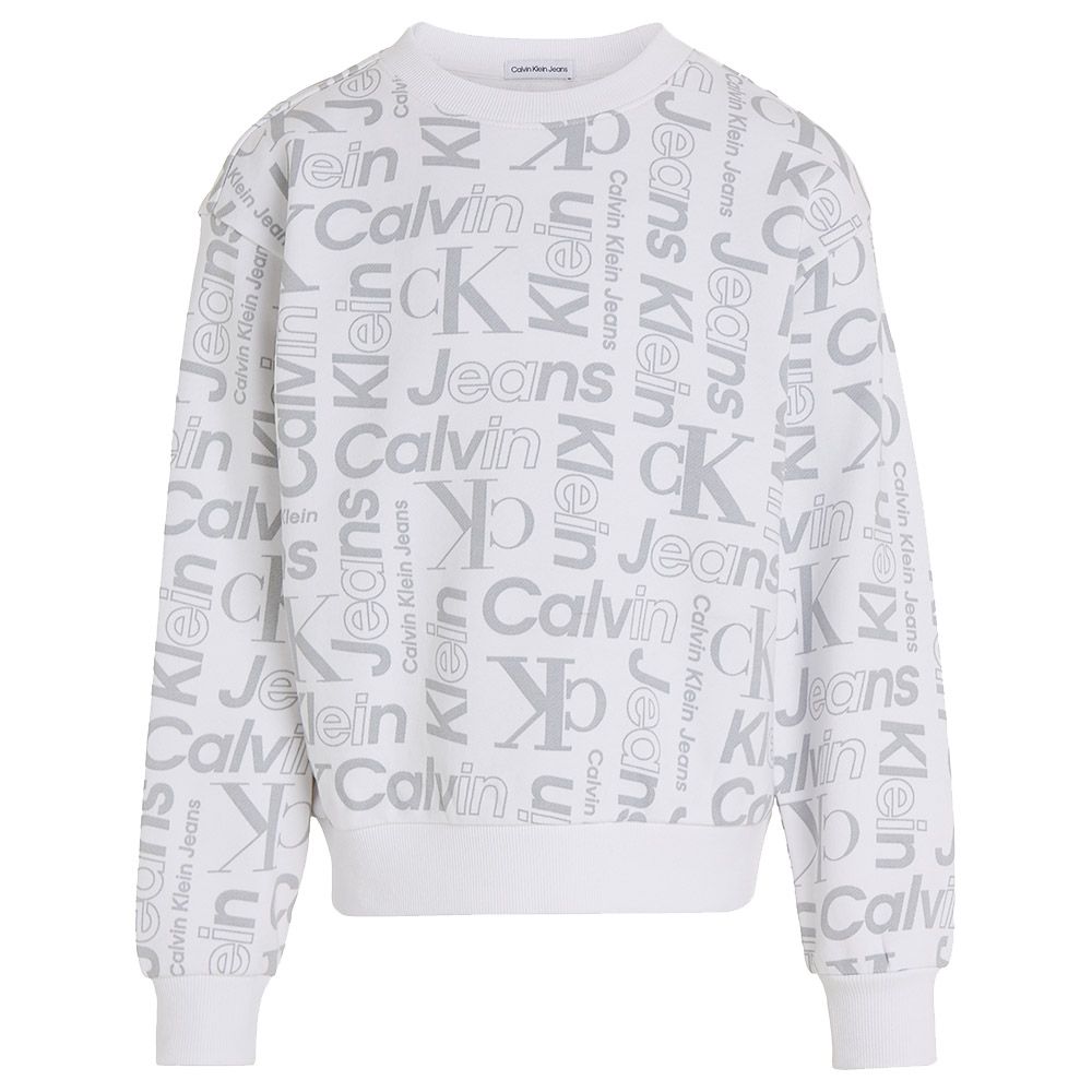 Calvin Klein - All Over Logo Terry Sweatshirt - White