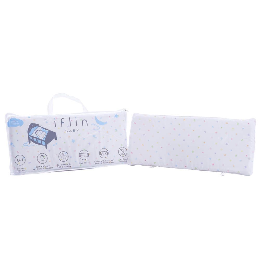 Iflin Baby - My Sweet Dreams Bamboo Pillow - Playful Sky