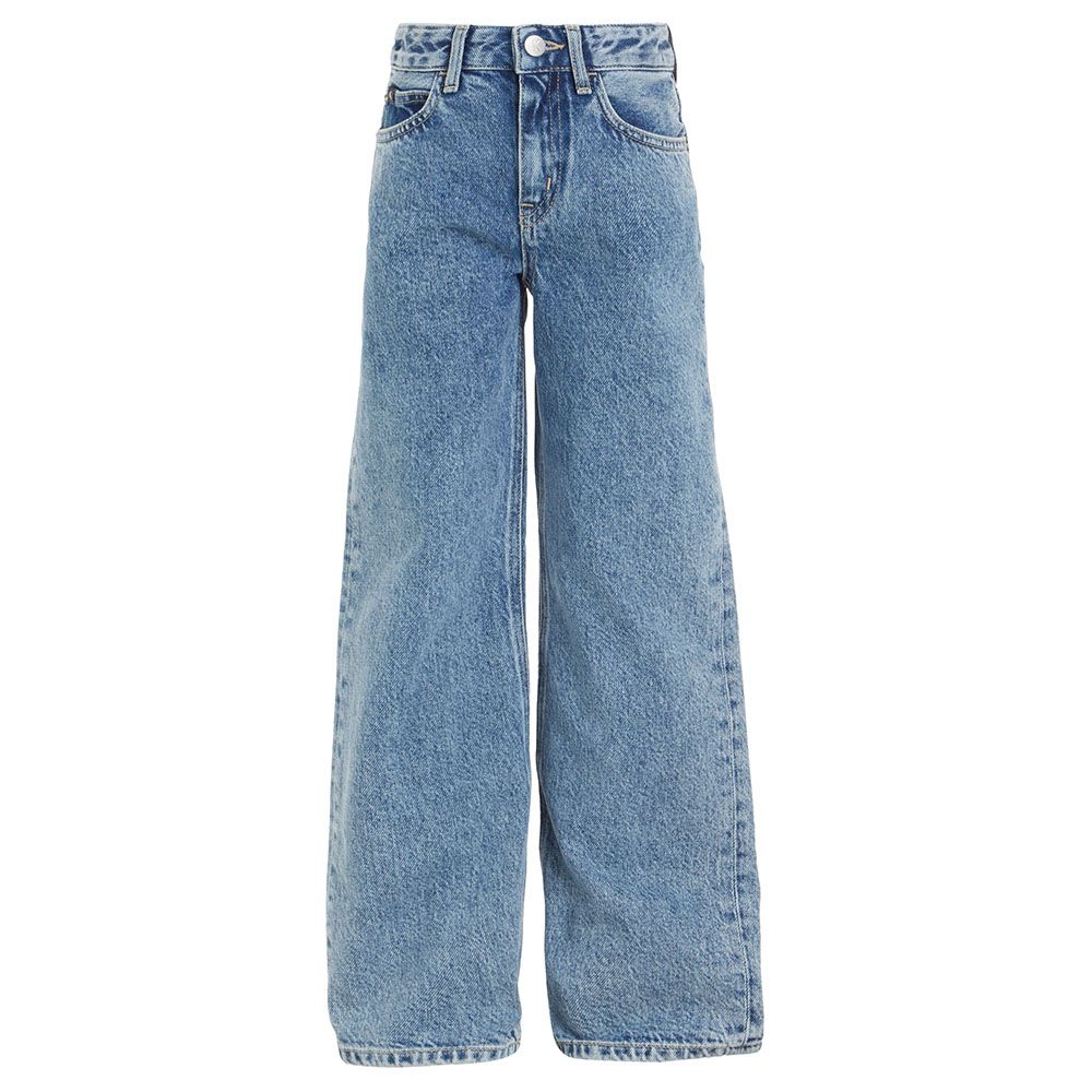 Calvin Klein - High Rise Wide Leg Jeans - Mid Blue Rigid