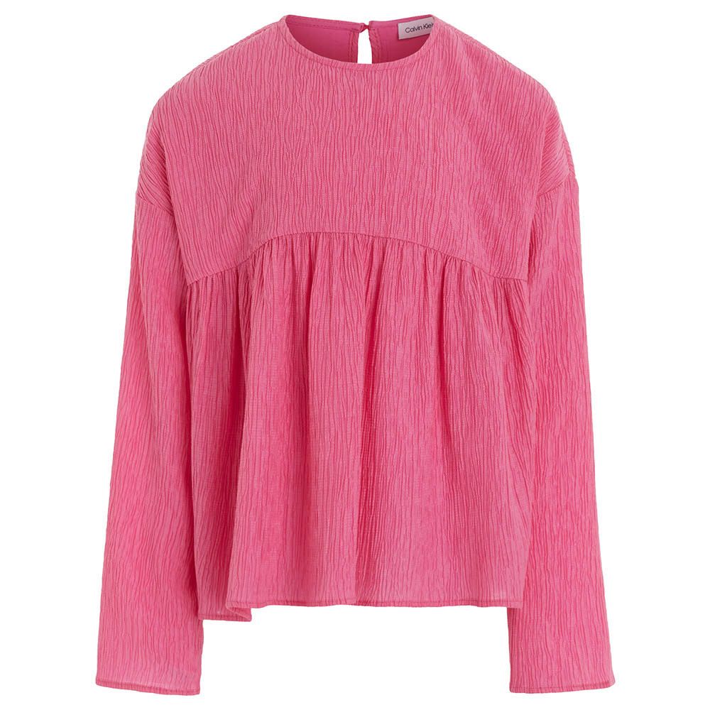 Calvin Klein - Crinkle Short Sleeve Top - Pink