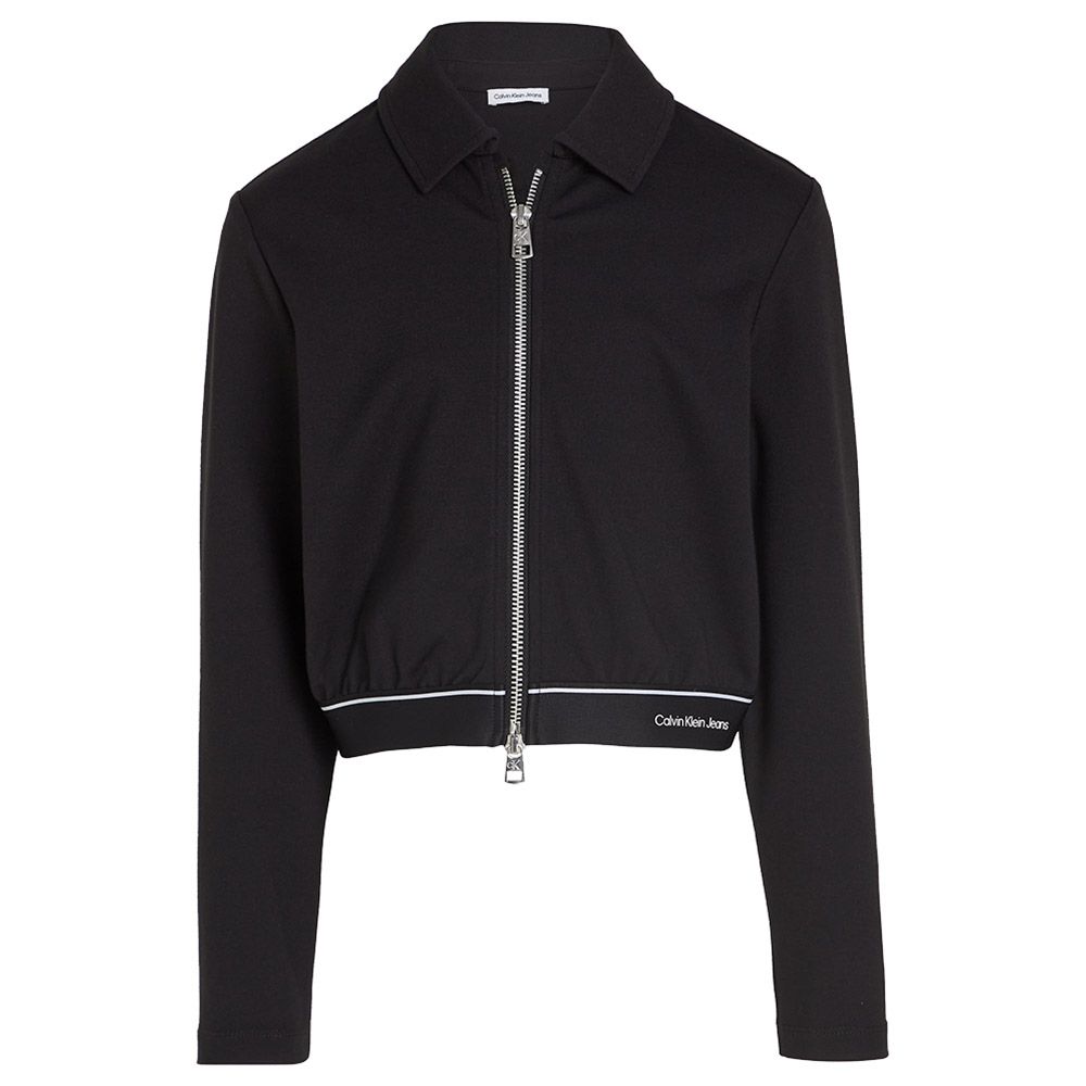 Calvin Klein - Logo Design Semi Shine Zip Jacket - Black