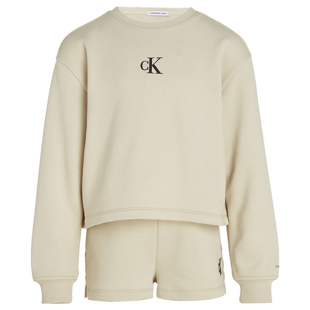 Calvin Klein - 2pc-Set - Ck Logo Sweatshirt And Shorts - Green