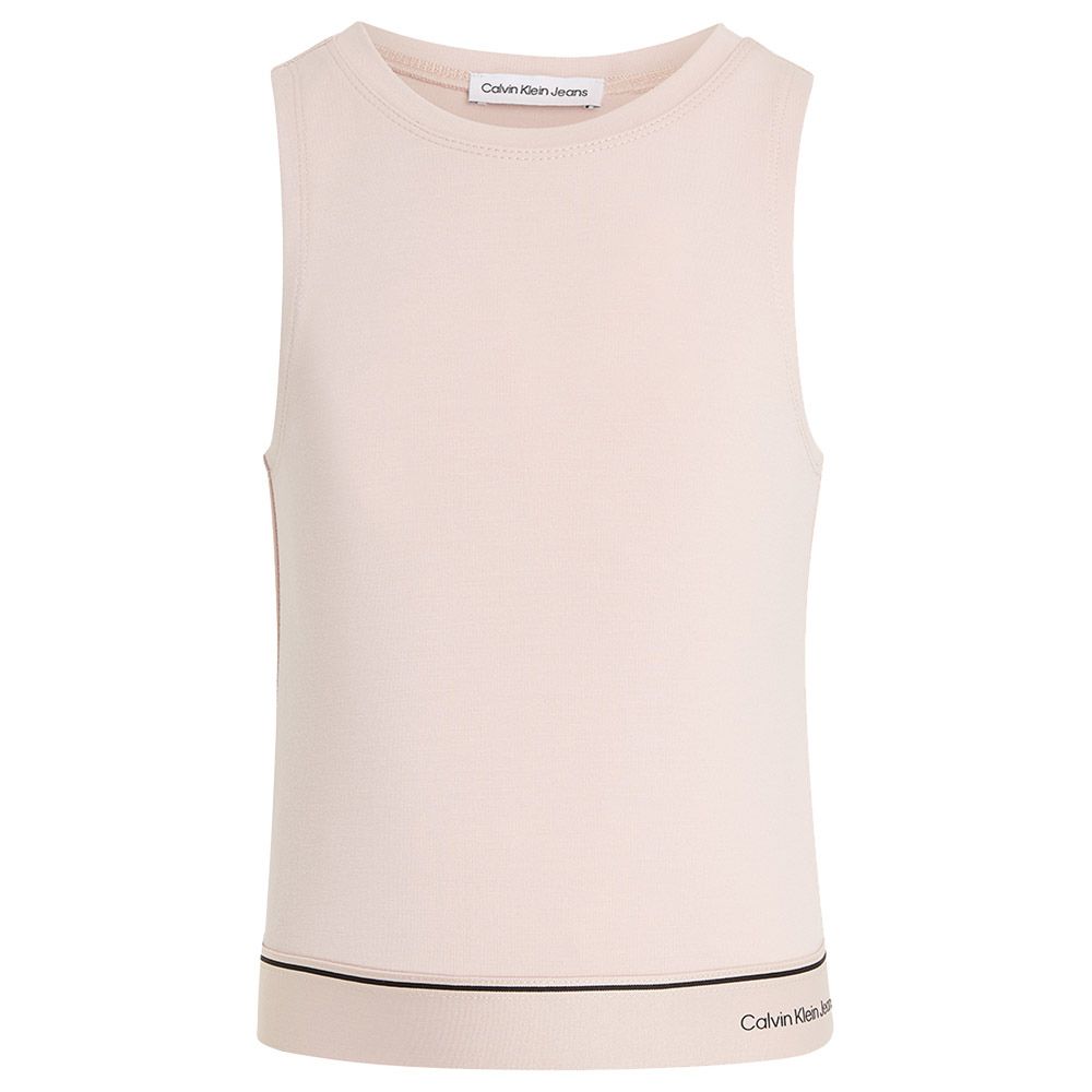 Calvin Klein - Logo Tape Sleeveless Punto Top - Pink