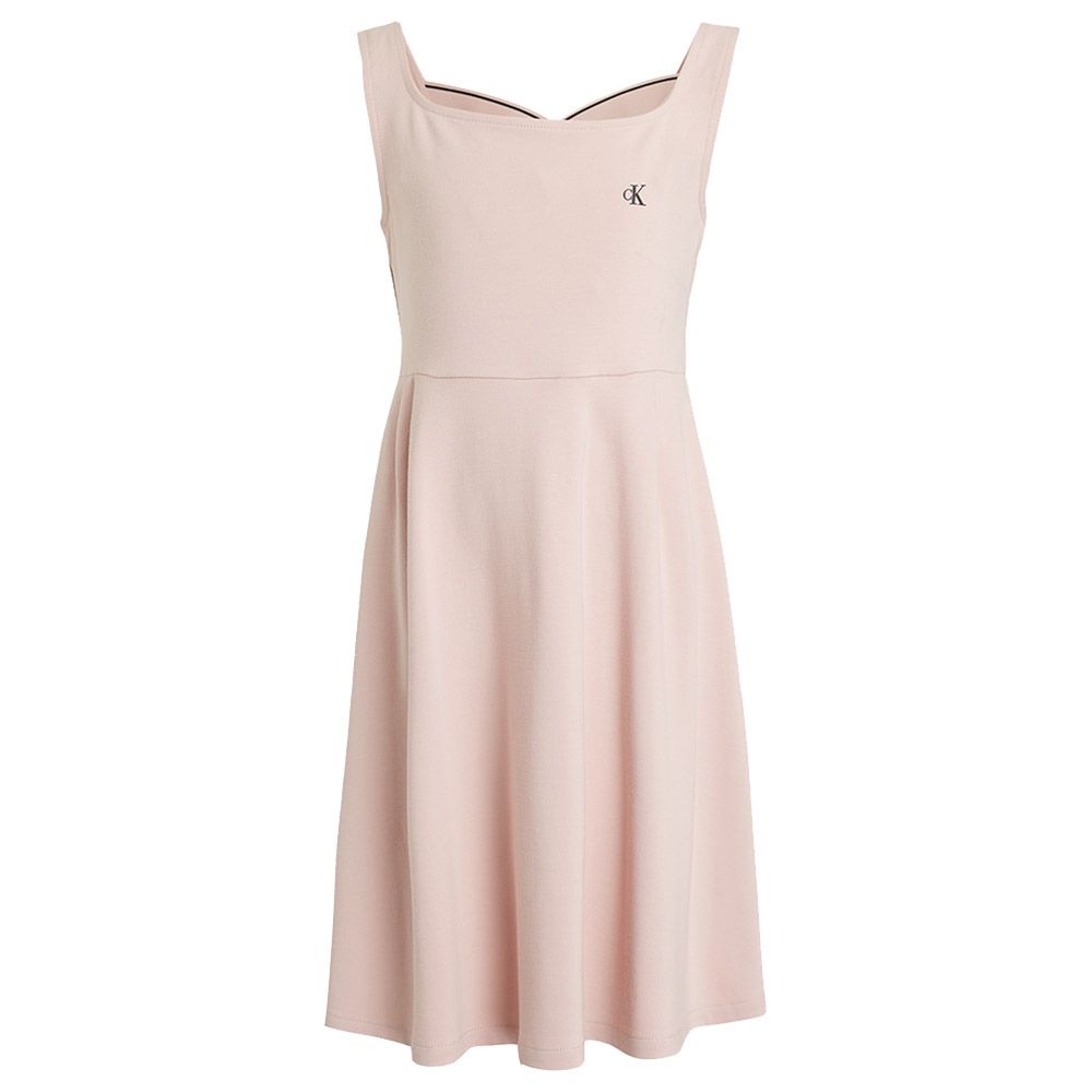 Calvin Klein - Back Logo Fit Flare Dress - Pink