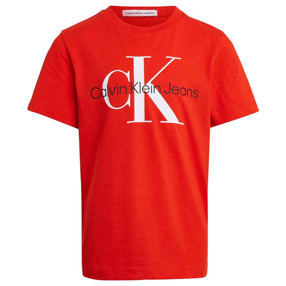 Calvin Klein - Ck Monogram Short Sleeves T-Shirt - Red