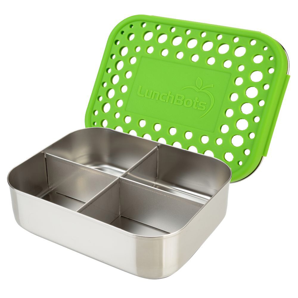 Lunchbots - Quad Bento Stainless Steel Lunchbox - 600ml - Green