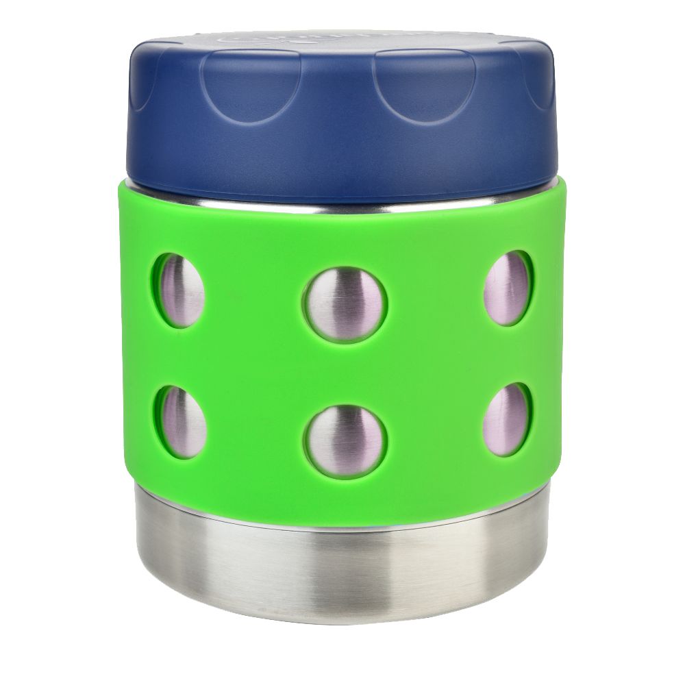 Lunchbots - Thermal Dots Food Jar - Stainless Steel - 260ml - Green