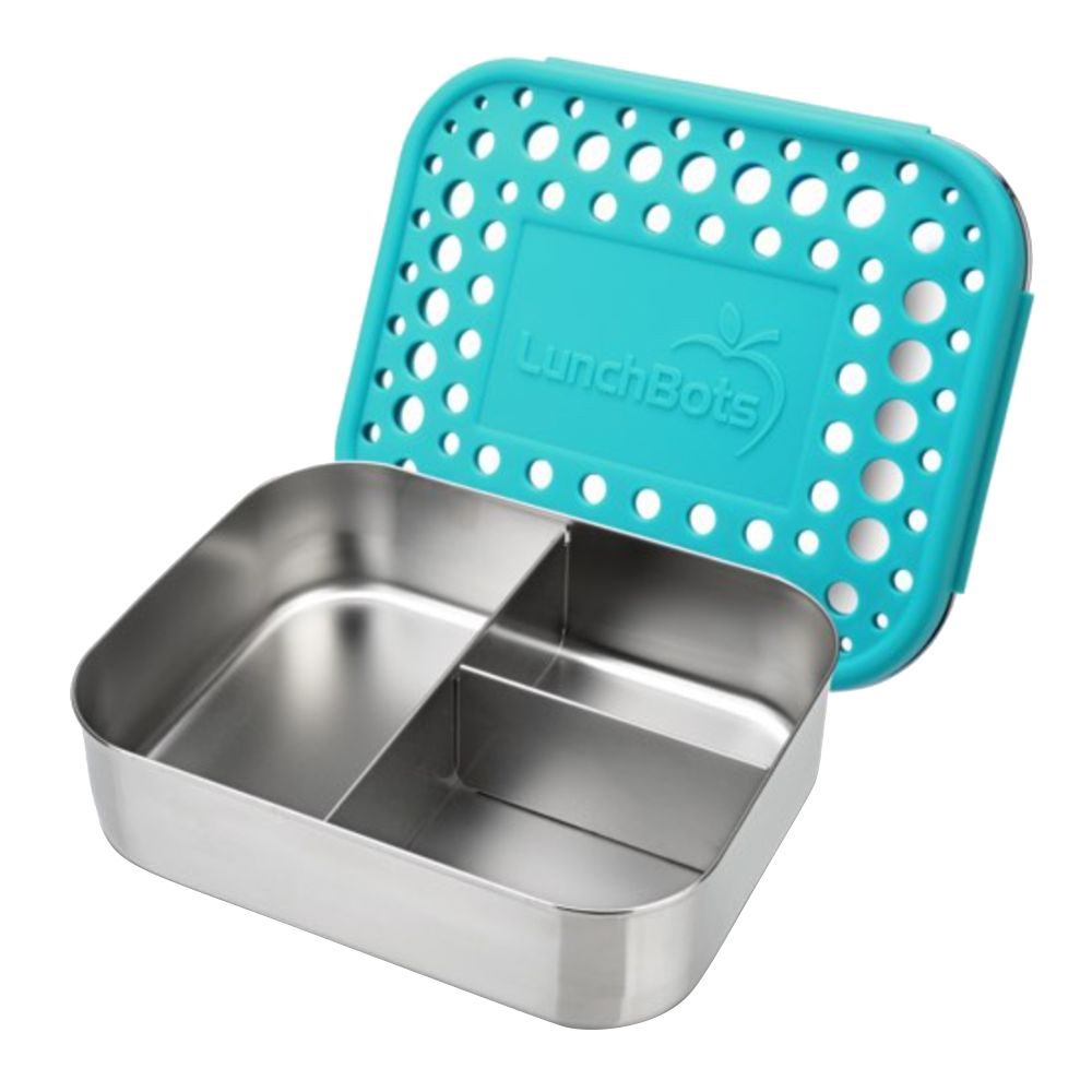 Lunchbots - Trio Bento Stainless Steel Lunchbox - 600ml - Aqua