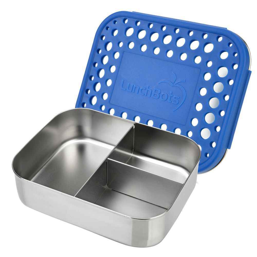 Lunchbots - Trio Bento Stainless Steel Lunchbox - 600ml - Blue