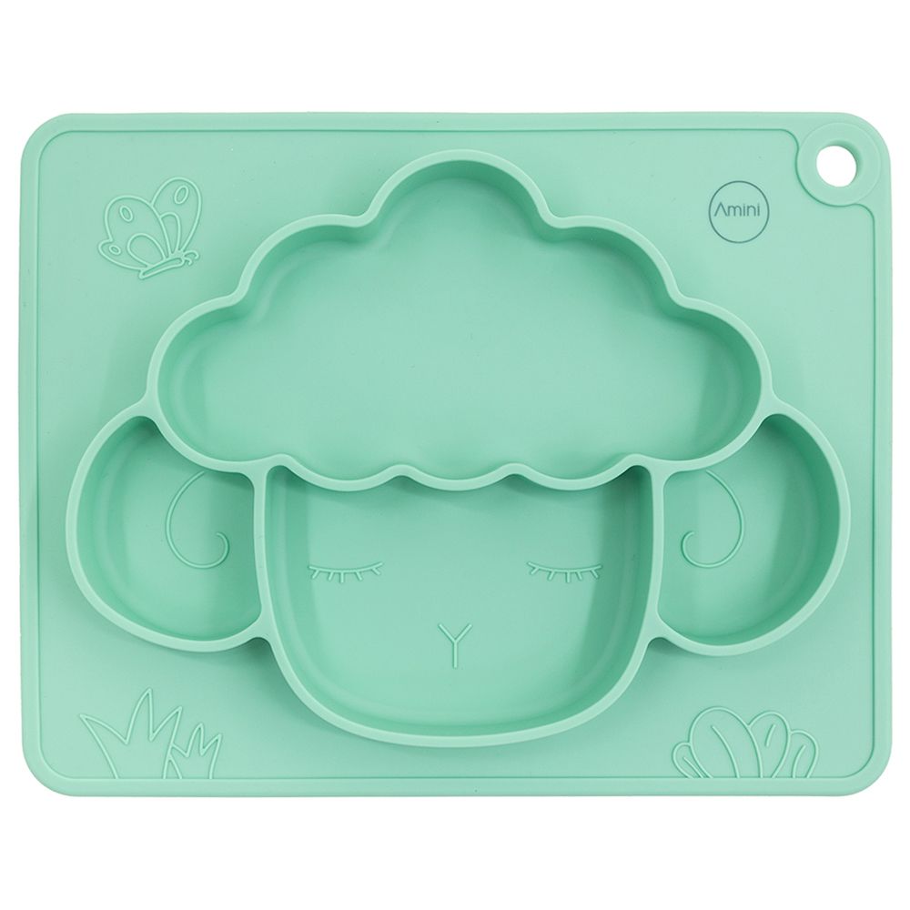 A'ish Home - Amini Sheep Design Kids Plate - Green