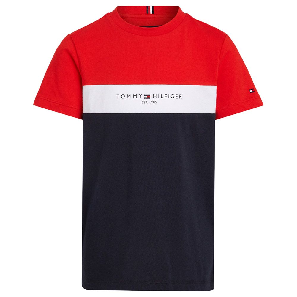 Tommy Hilfiger - Essential Color block Logo Short Sleeves Tee - Red