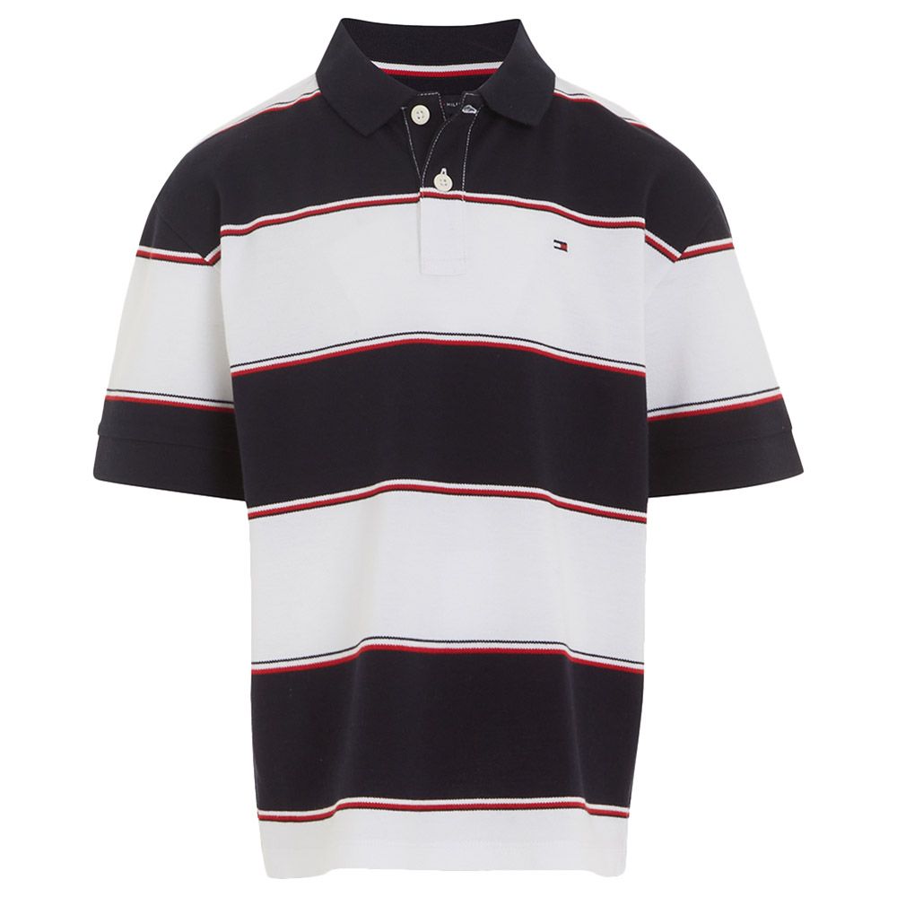 Tommy Hilfiger - Global Rugby Stripe Short Sleeves Polo Shirt - Blue