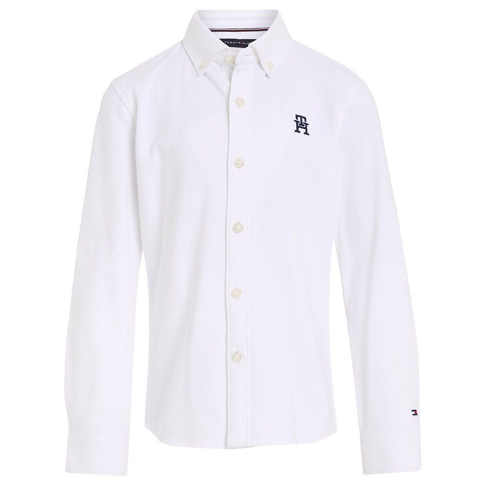 Tommy Hilfiger - TH Monogram Pique Long Sleeves Shirt - White