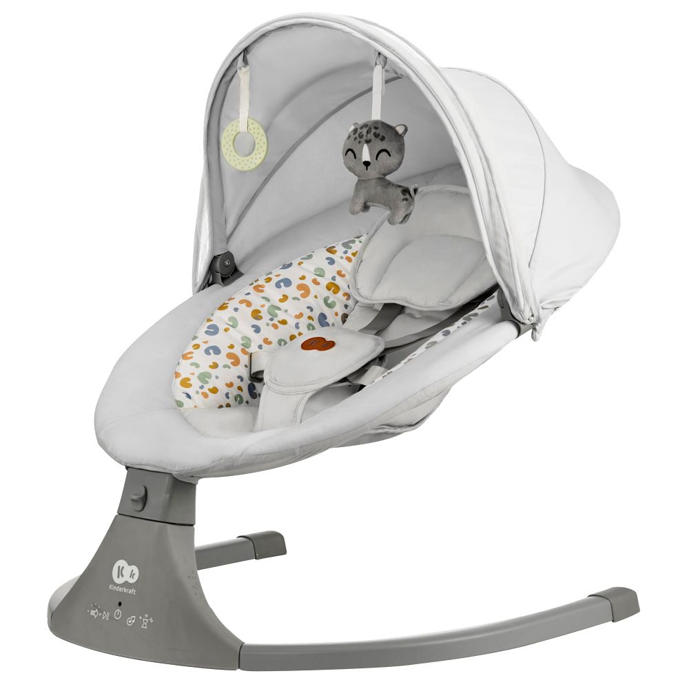 Kinderkraft - 2-In-1 Lumi 2 Electric Rocker-Bouncer - Light Grey