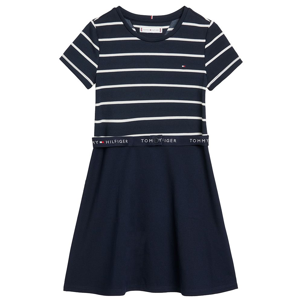 Tommy Hilfiger - Essential Belted Waist Skater Dress - Blue