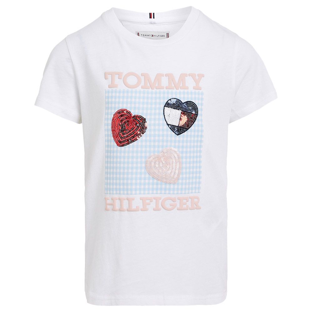 Tommy Hilfiger - Hilfiger Sequins Short Sleeves Tee - White