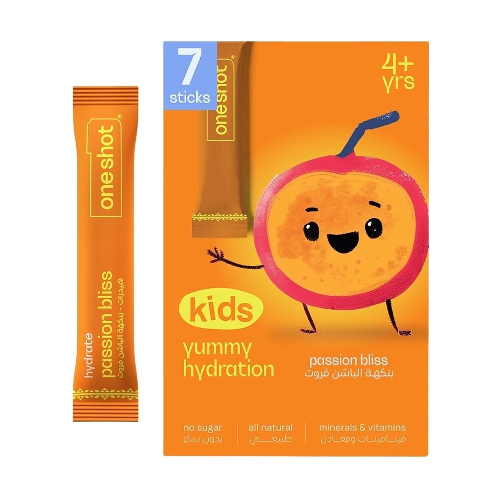 Oneshot - Kids Electrolyte Hydration Sticks - Passion Bliss - 7 Pcs