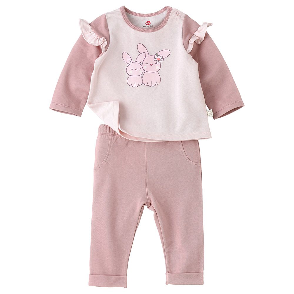 Tiny Hug - Long Sleeve T-Shirt & Pyjama Set - Pink