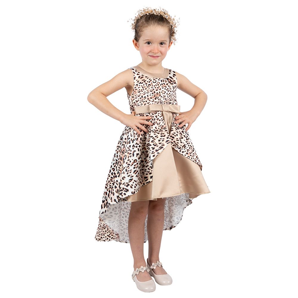 D' Daniela - Amy Leopard Print Party Dress - Brown