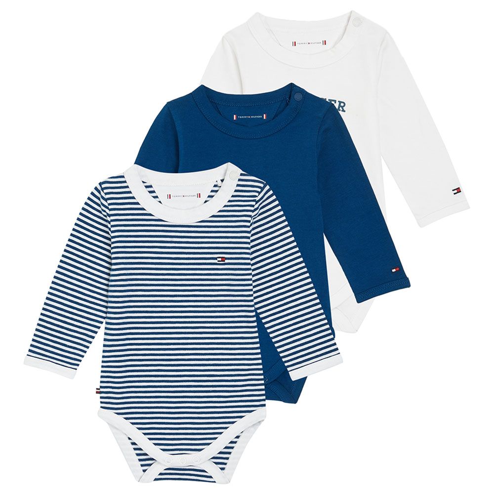 Tommy Hilfiger - 3pc-Set - Baby'S Striped Bodysuit - Blue