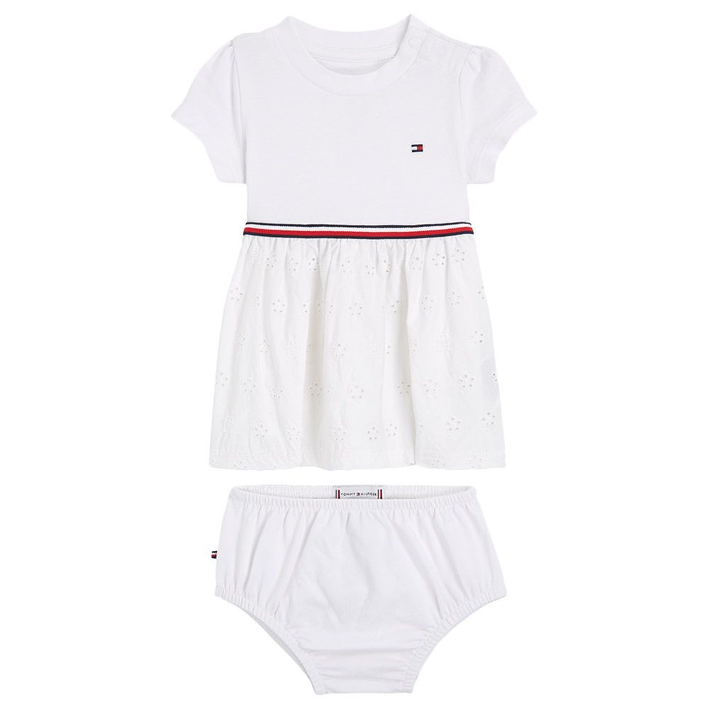 Tommy Hilfiger - Baby Broderie Anglaise Dress And Brief - White