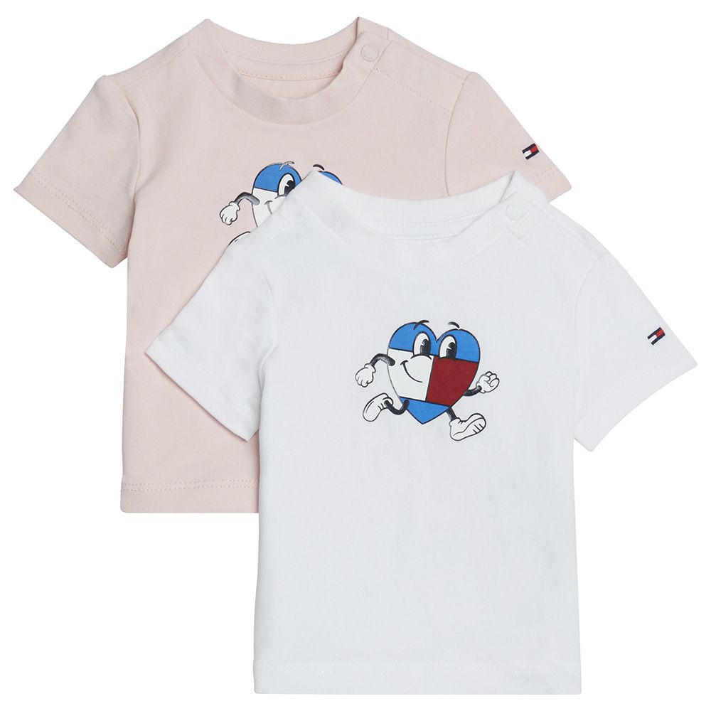 Tommy Hilfiger - 2pc-Set - Baby Flag Character Tee - Pink