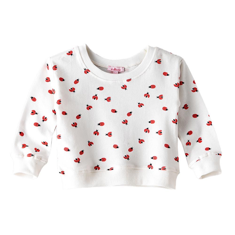 Jelliene - Girls Soft & Comfortable Cotton Sweatshirt - White