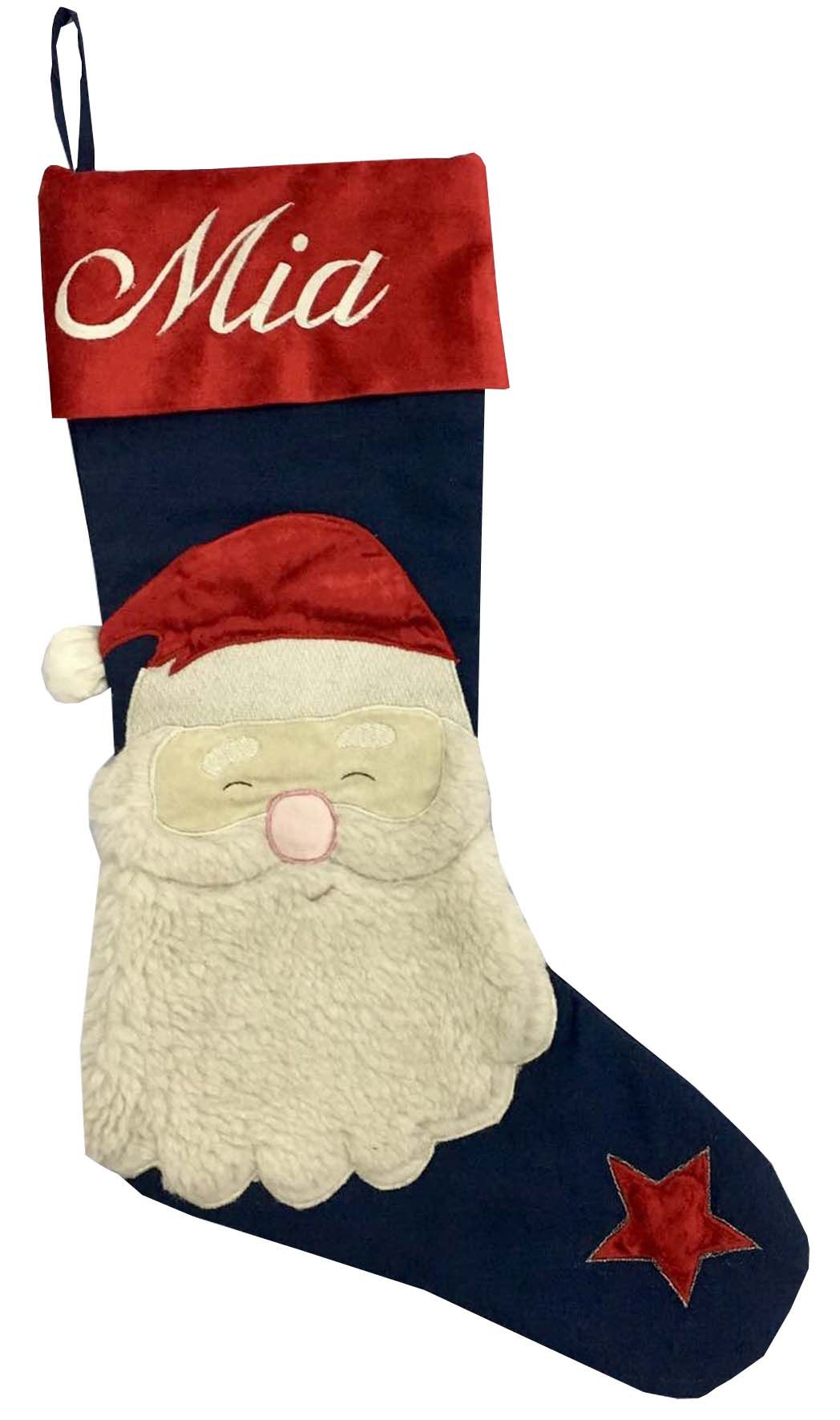 Little West Street - Personalised Santa Linen Stocking