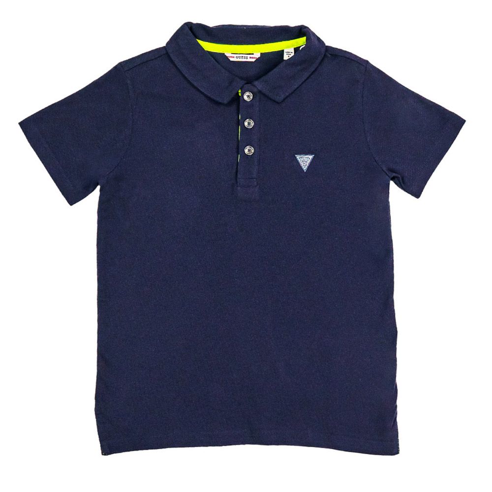 Guess - Boy's Short Sleeve Polo T-Shirt - Navy Blue