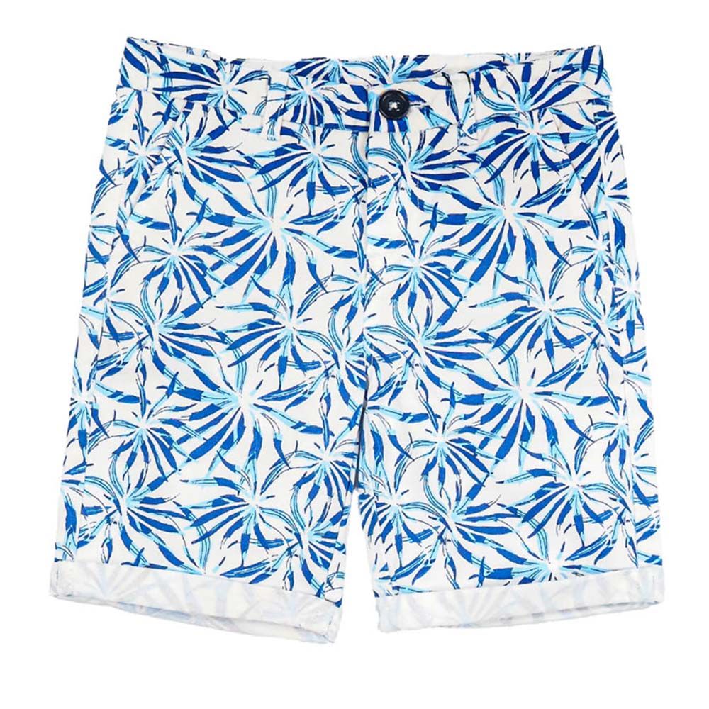 Guess - Poplin Printed Bermuda - Blue/White Leaves