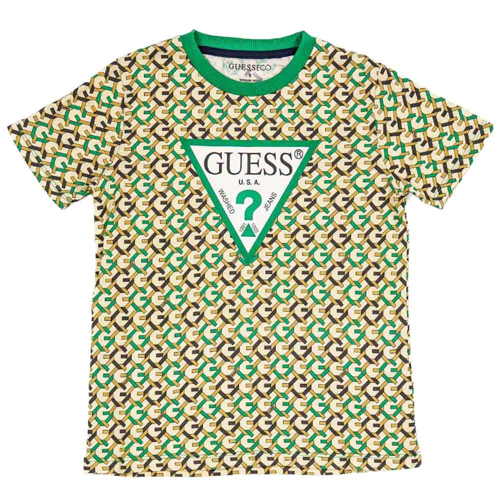 Guess - Boy's Printed Short Sleeve T-Shirt - Green