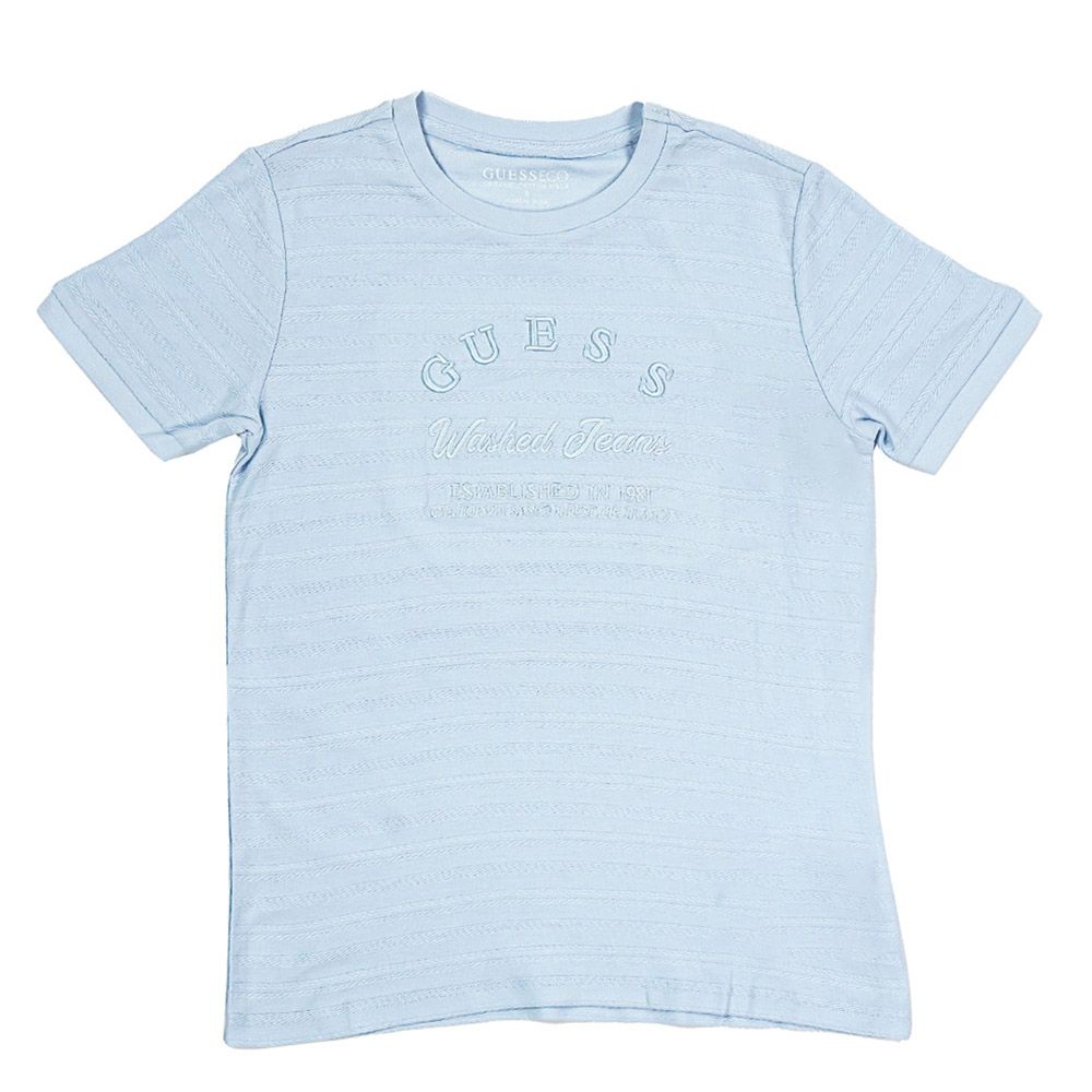 Guess - Boy's Jacquard Short Sleeve T-Shirt - Blue