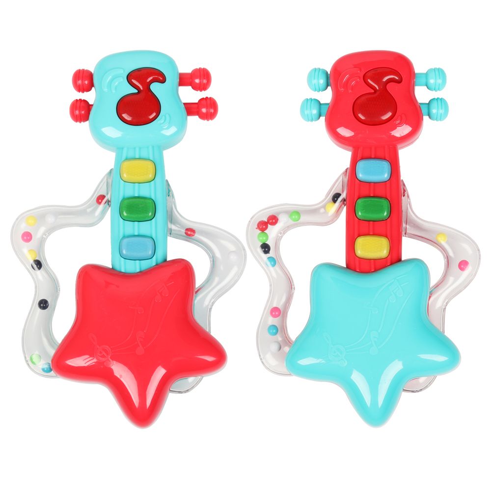 Little Angel - Baby Musical Rockstar Guitar Rattle Shaker Toy 1pc - Color May Vary