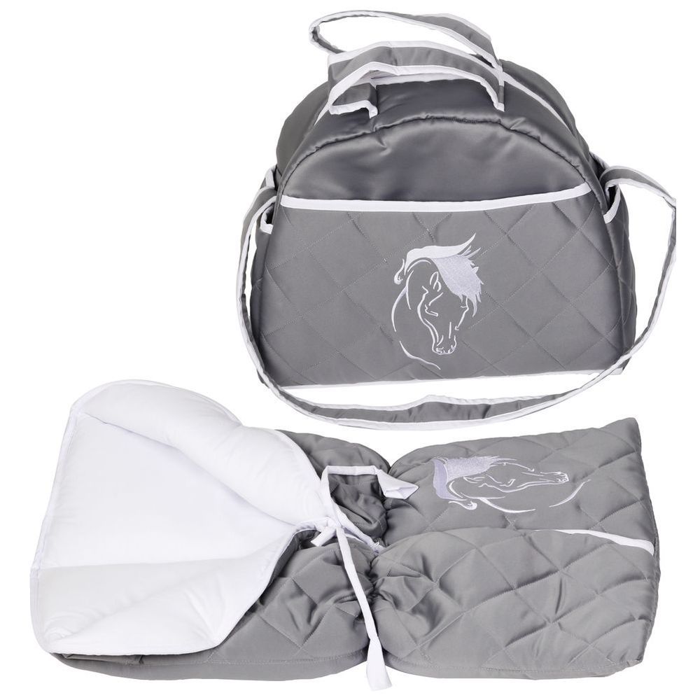 Little Angel - Baby Sleeping Bag w/ Baby Bag - Grey/White