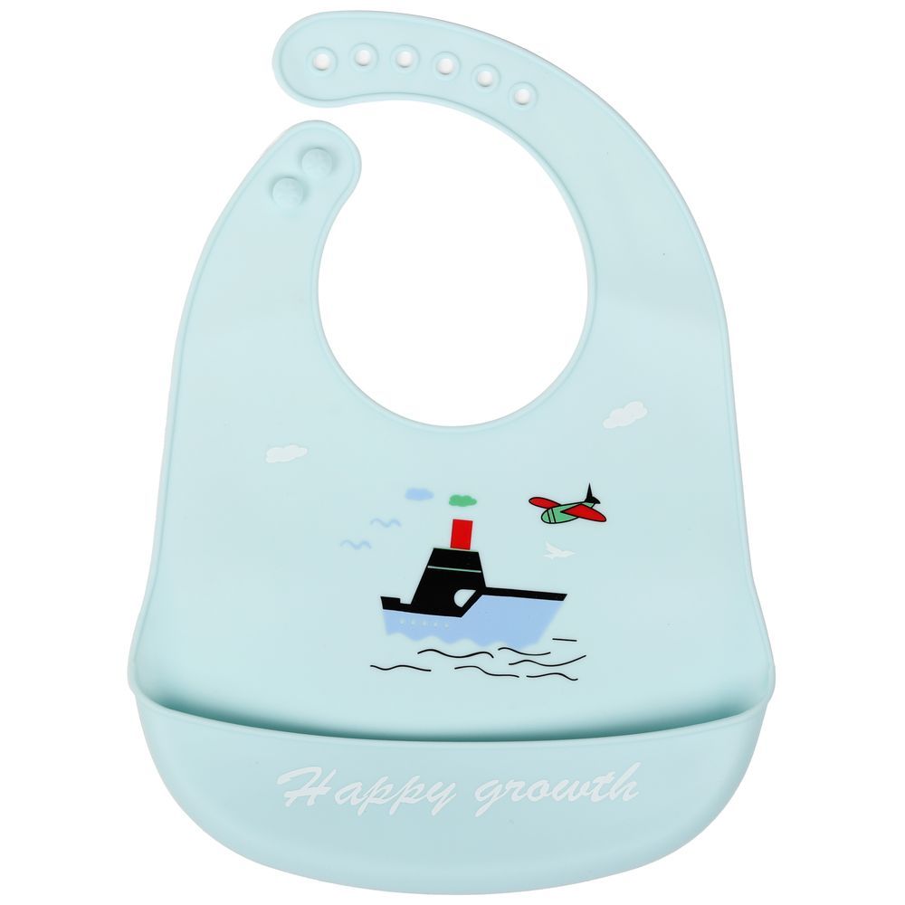 Little Angel - Happy Growth Baby Silicon Bib - Sky Blue