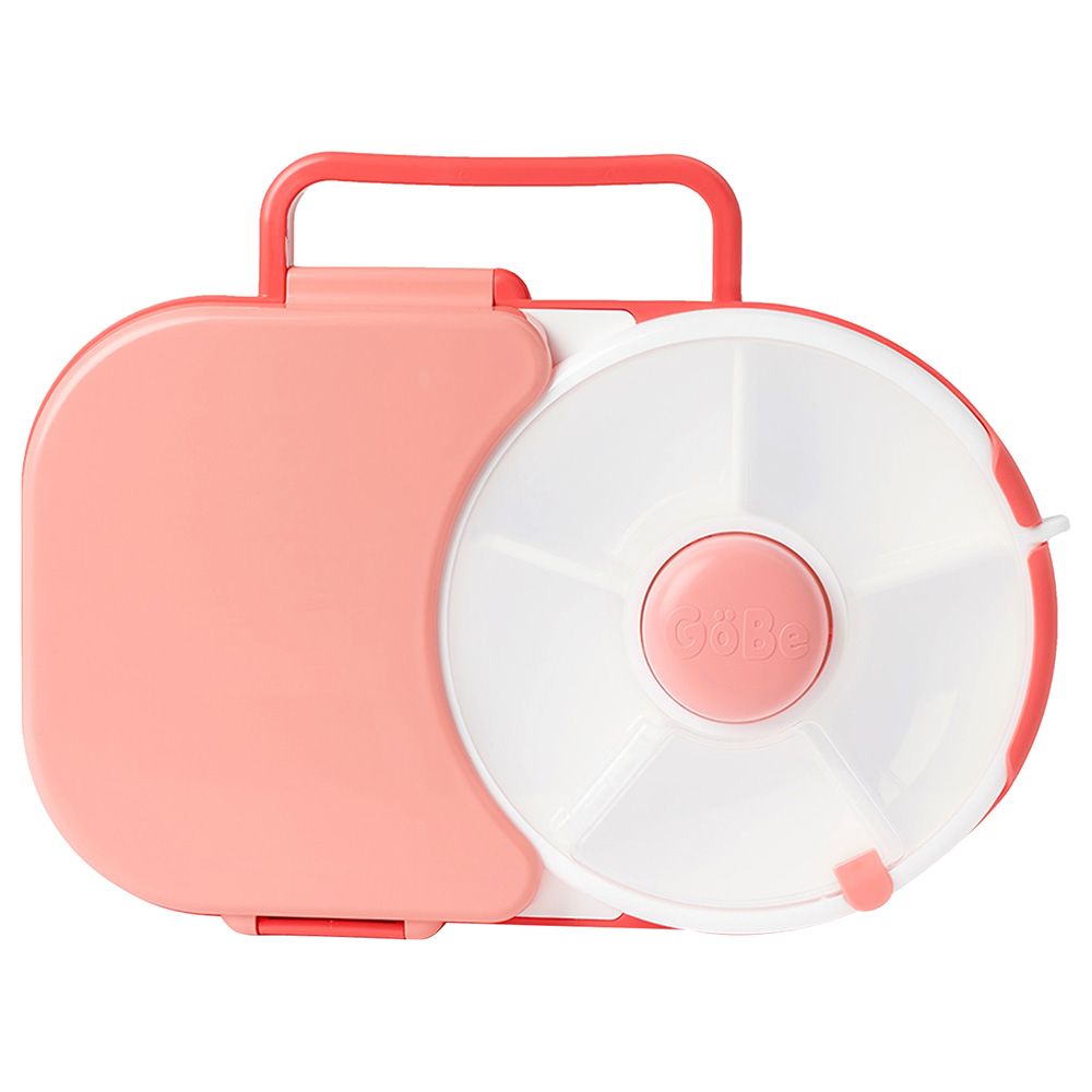 Gobe - 5 Compartment Lunchbox w/ Detachable Snack Box - Coral