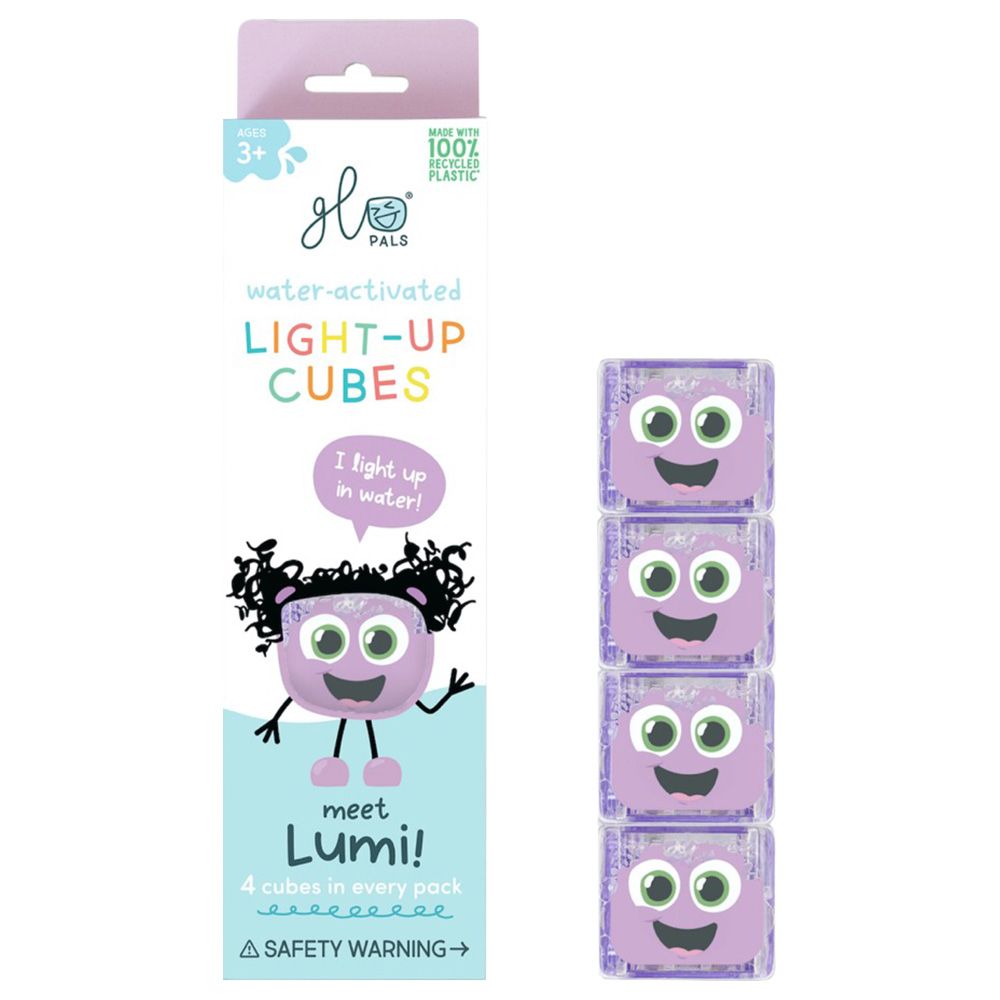 Glo Pals - Light Up Cubes Bath Toys - Lumi - 4pcs