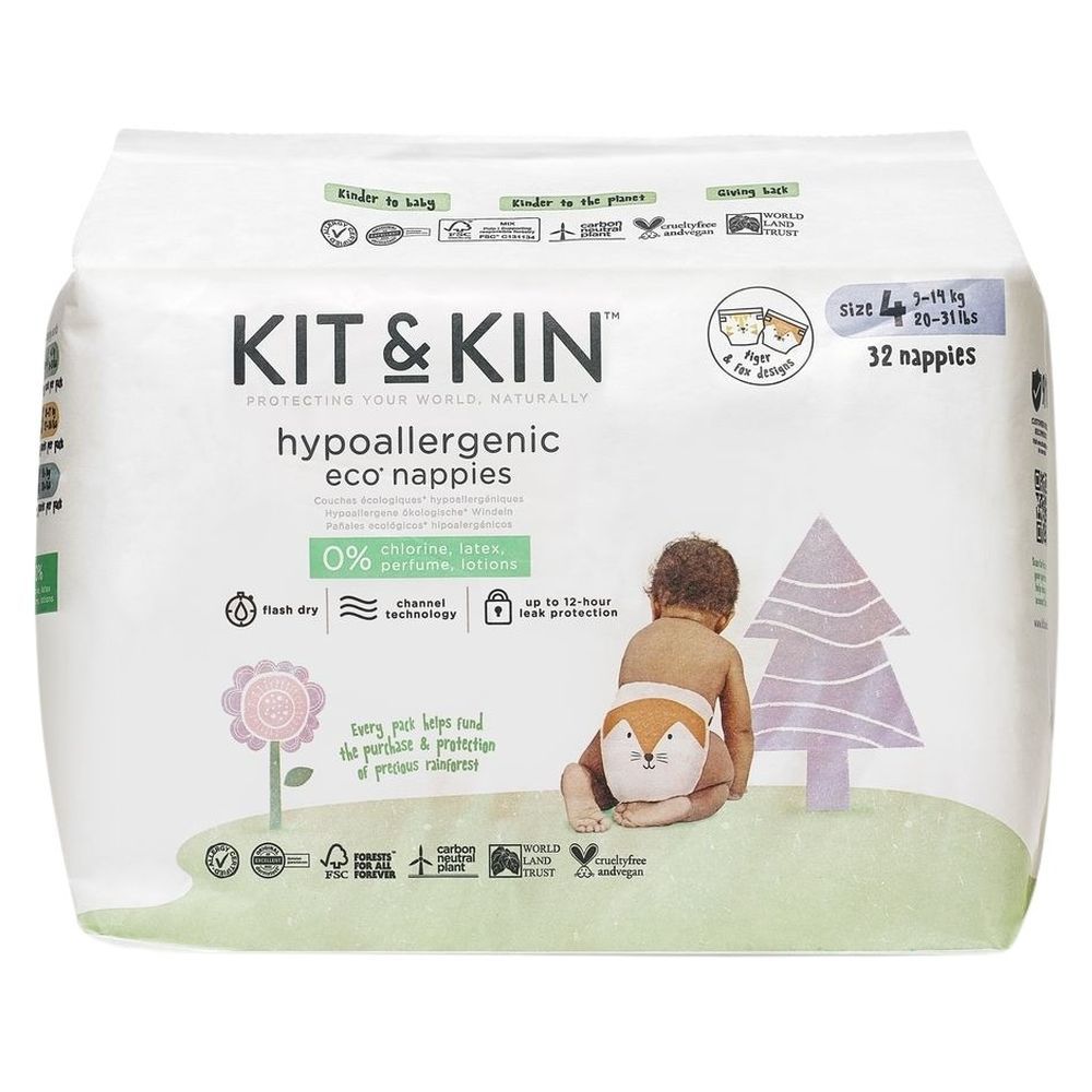 Kit & Kin - Eco Diapers Size 4 9-14kg - 32pcs