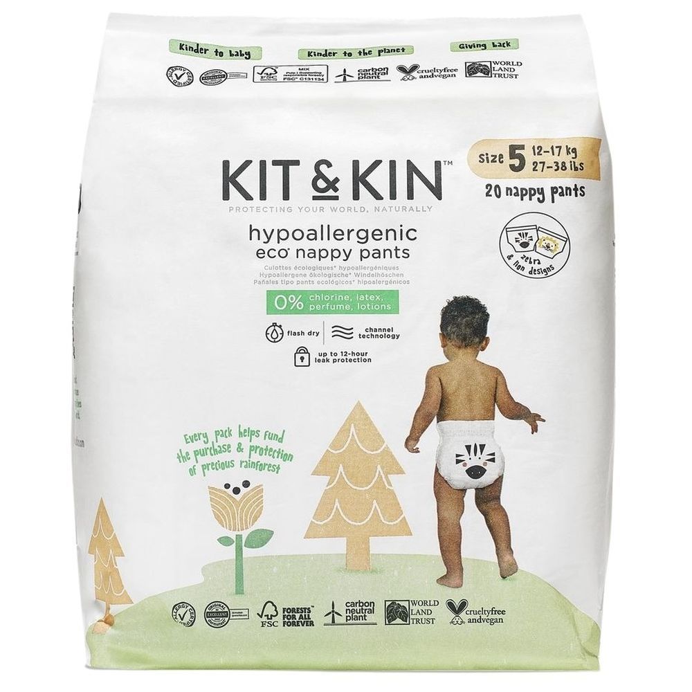 Kit & Kin - Eco Pull Up Diapers Size 5 Junior 12-17kg - 20pcs