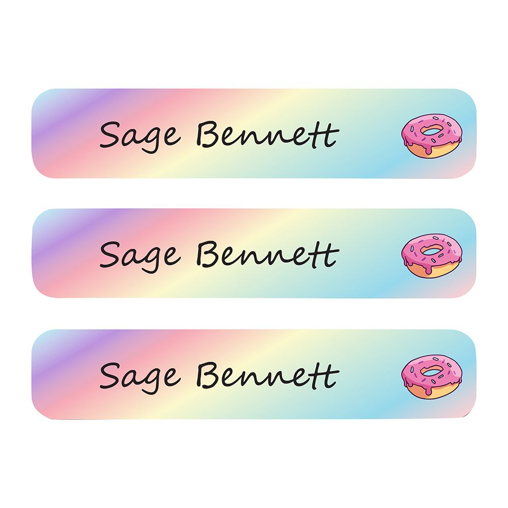 Ladybug Labels - Personalized Waterproof Large Labels - Donut - 30pcs