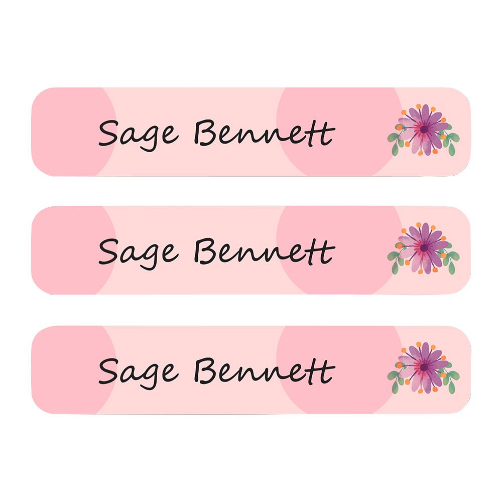 Ladybug Labels - Personalized Waterproof Labels - Vector Flower - 111pcs