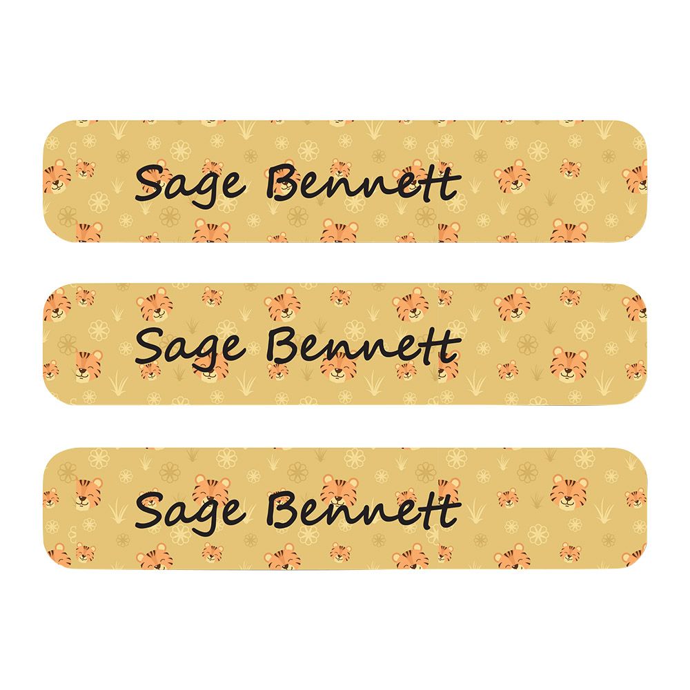 Ladybug Labels - Personalized Waterproof Labels - Brown Tiger - 111pcs