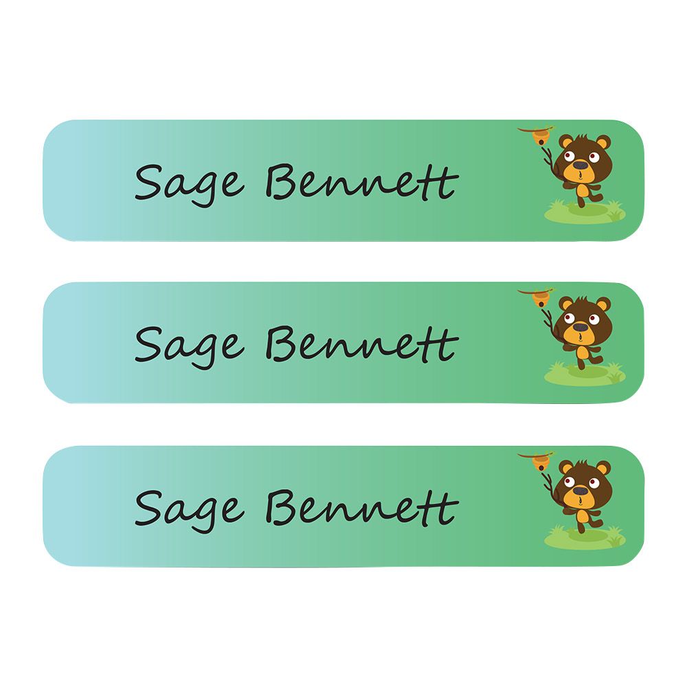 Ladybug Labels - Personalized Waterproof Labels - Honey & Bear - 111pcs