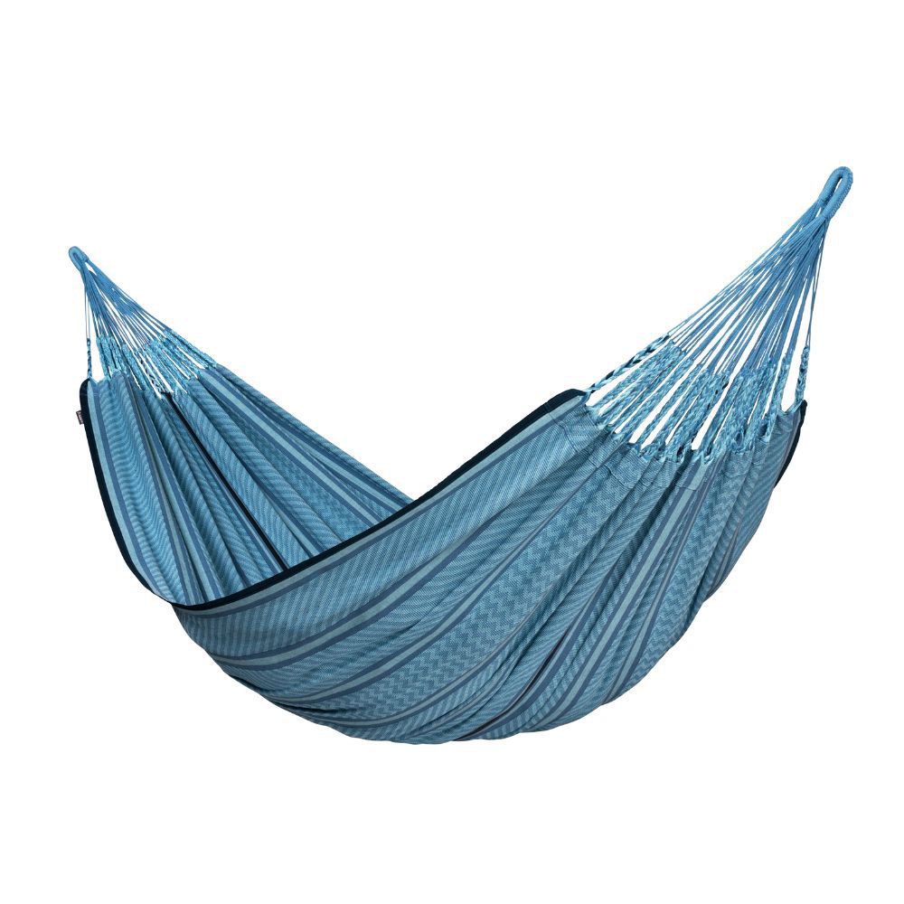 La Siesta - Flora Organic Cotton Classic Hammock Swing - Blue Zebra - 160 cm