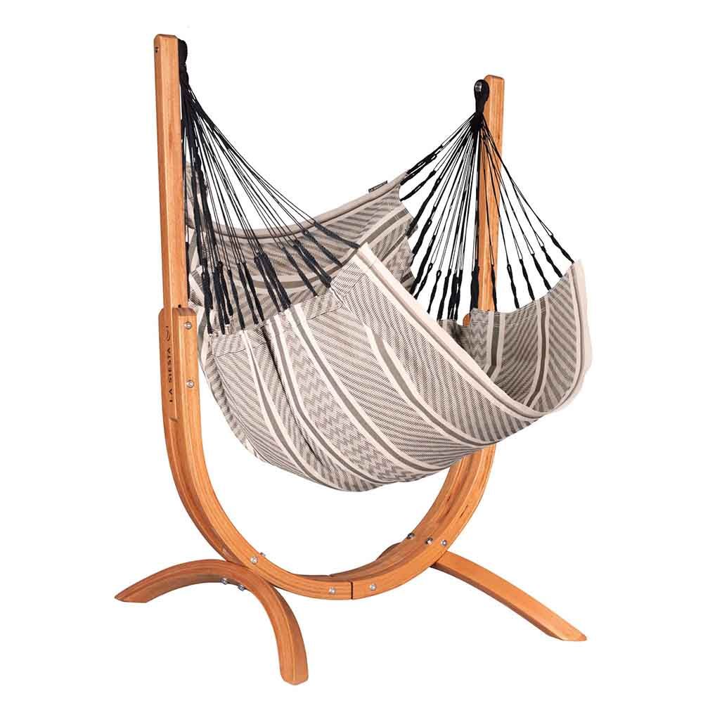 La Siesta - Udine Organic Hammock Chair With Wooden Stand - Zebra - 115 cm