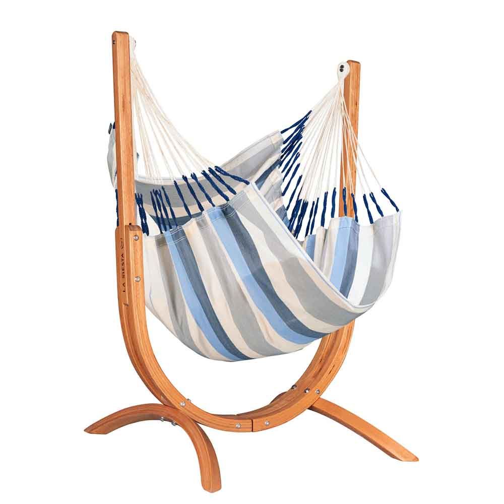 La Siesta - Udine Outdoor Hammock Chair With Wooden Stand - Sea Salt - 115 cm