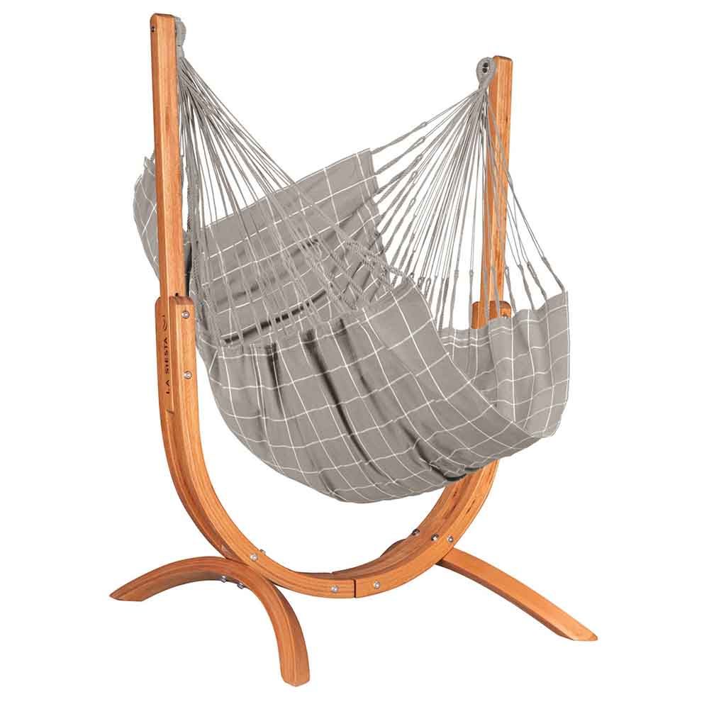 La Siesta - Udine Outdoor Hammock Chair With Wooden Stand - Almond - 115 cm