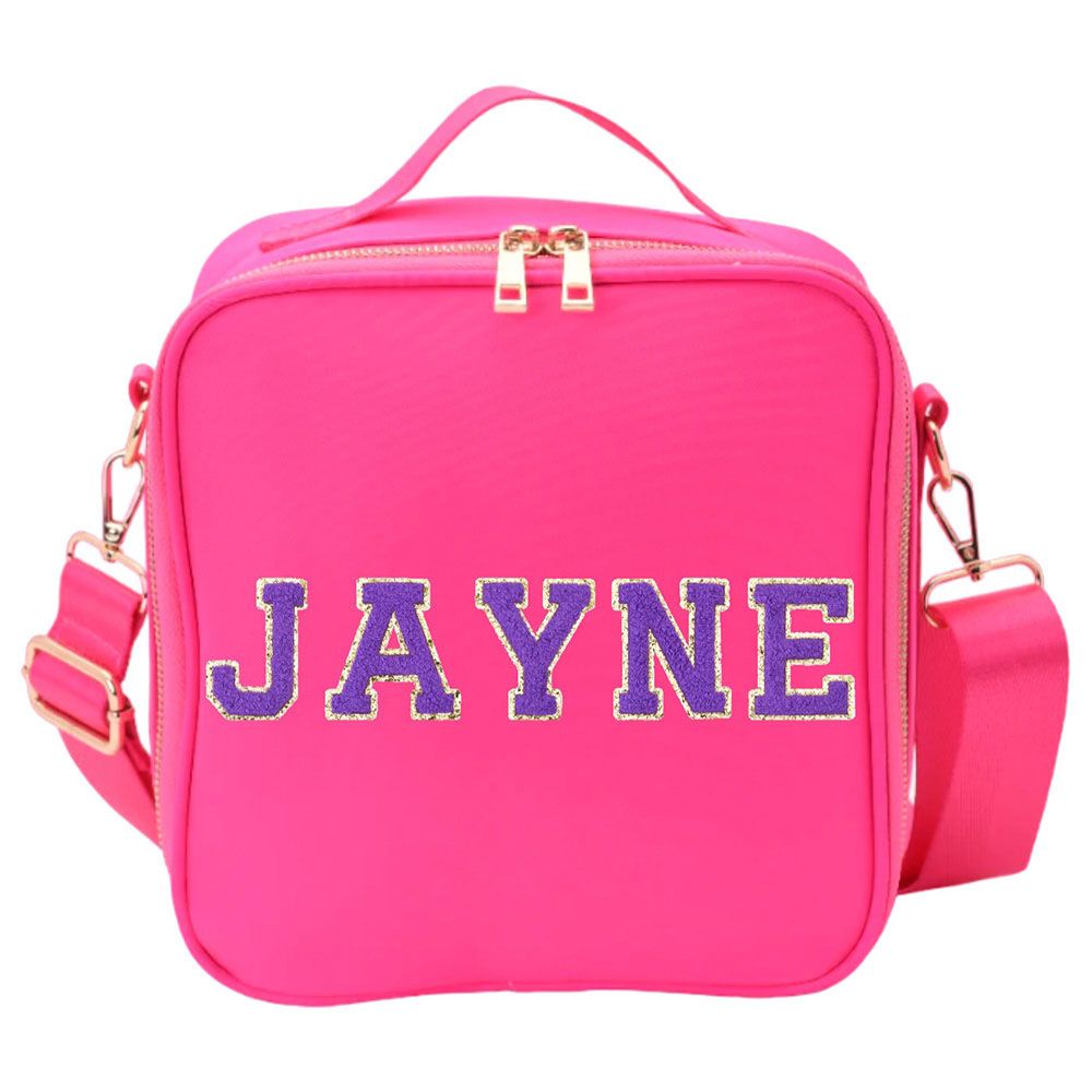 The Happy Tribe - Personalised Lunch Bag - Neon Pink