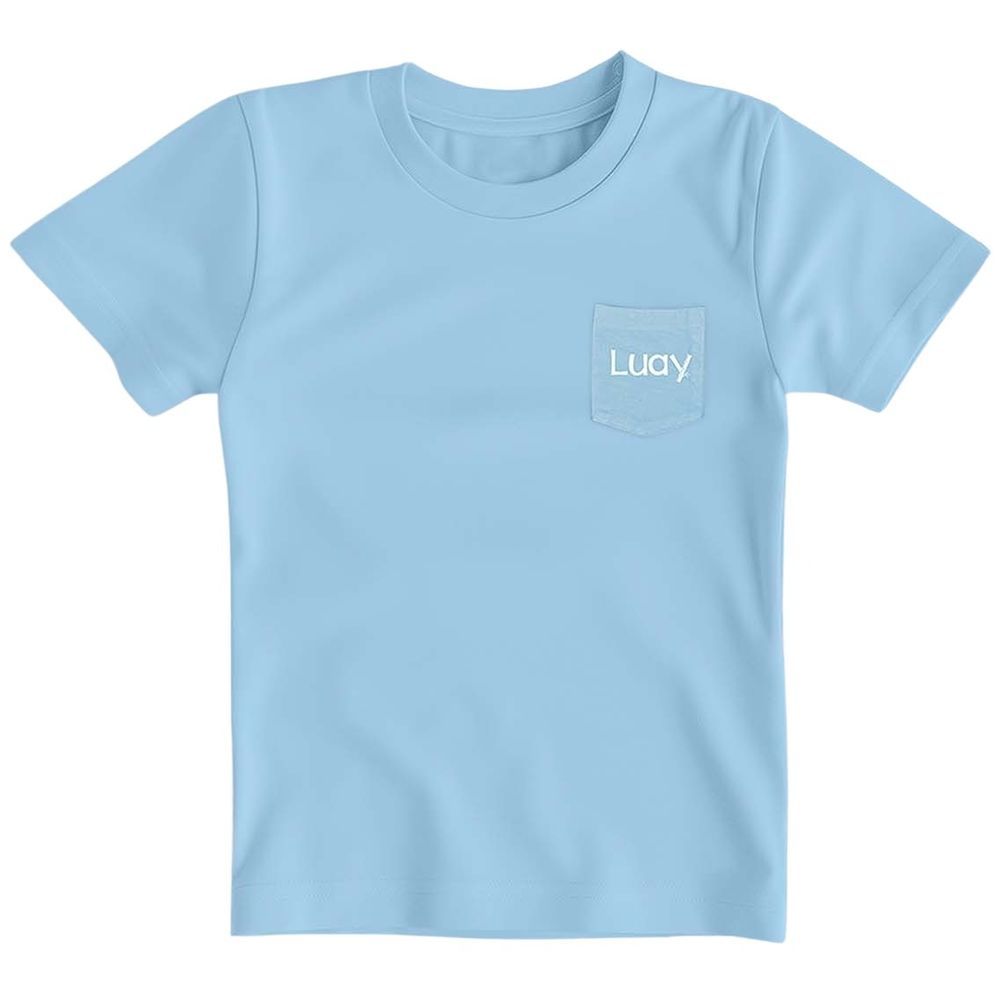 Luay - Soft Fabric Half Sleeve Solid T-Shirt - Blue