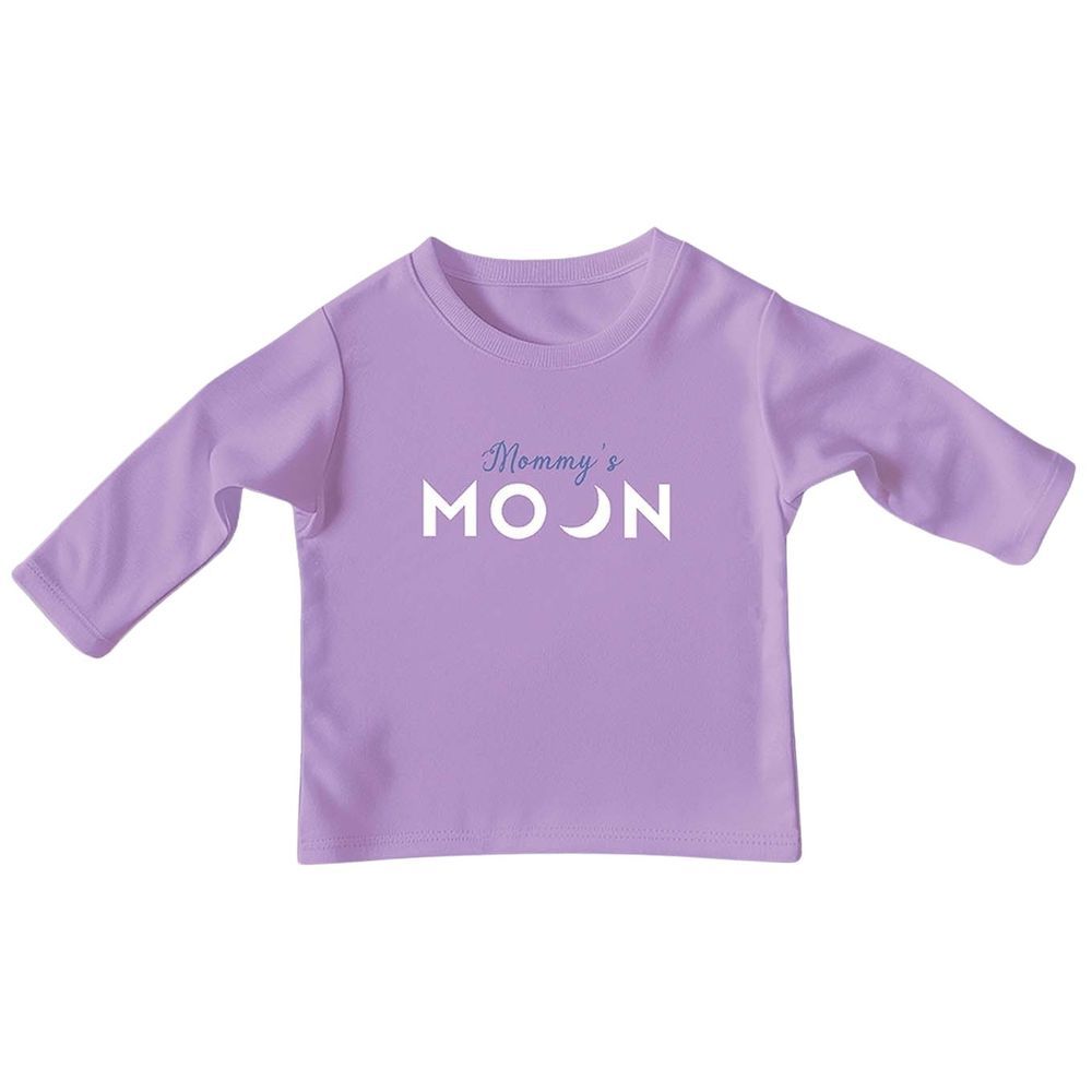 Luay - Mommy's Moon Print Regular Fit Full Sleeve T-Shirt - Purple